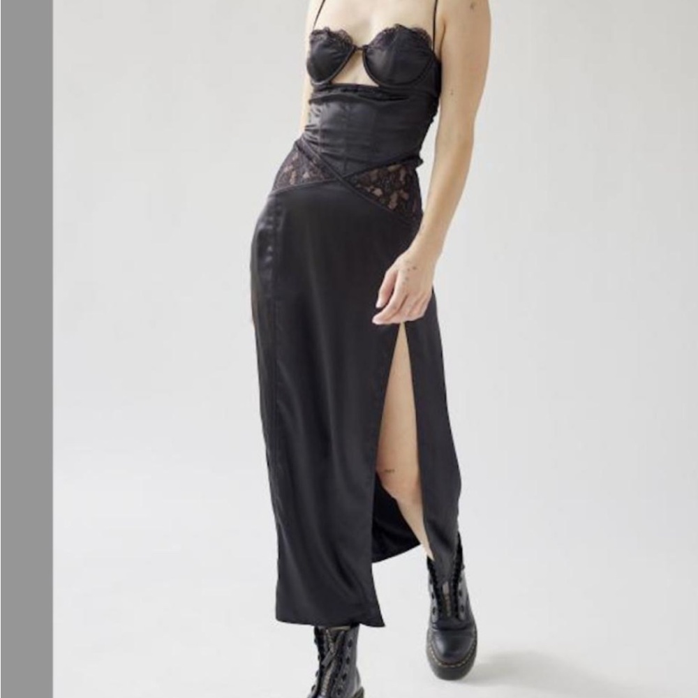 Urban Outfitters Black Bustier Maxi Dress